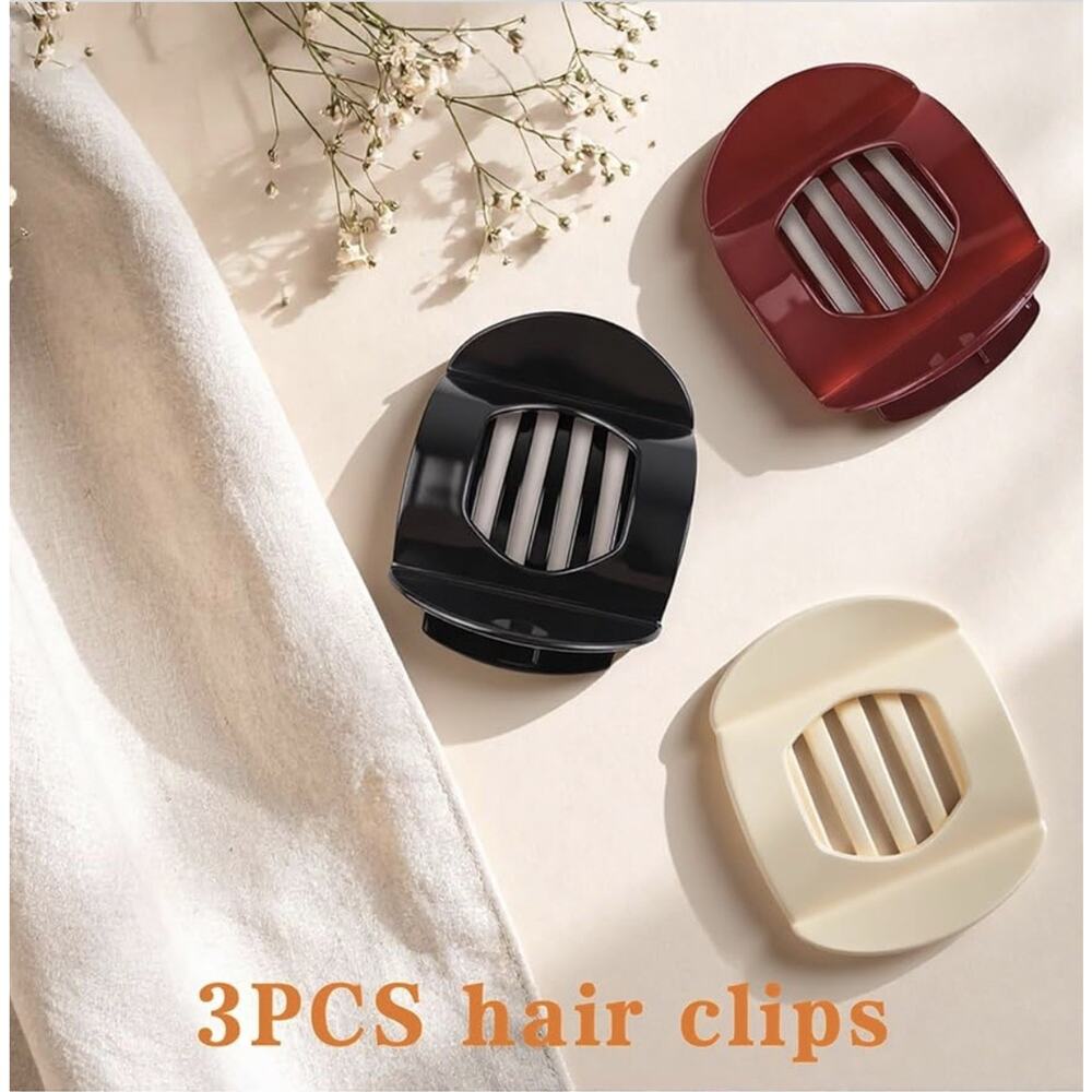 3 Pack Hair Claw Clips Red Black White Non Slip Grip Women Hair Accessories Set - Picture 9 of 12